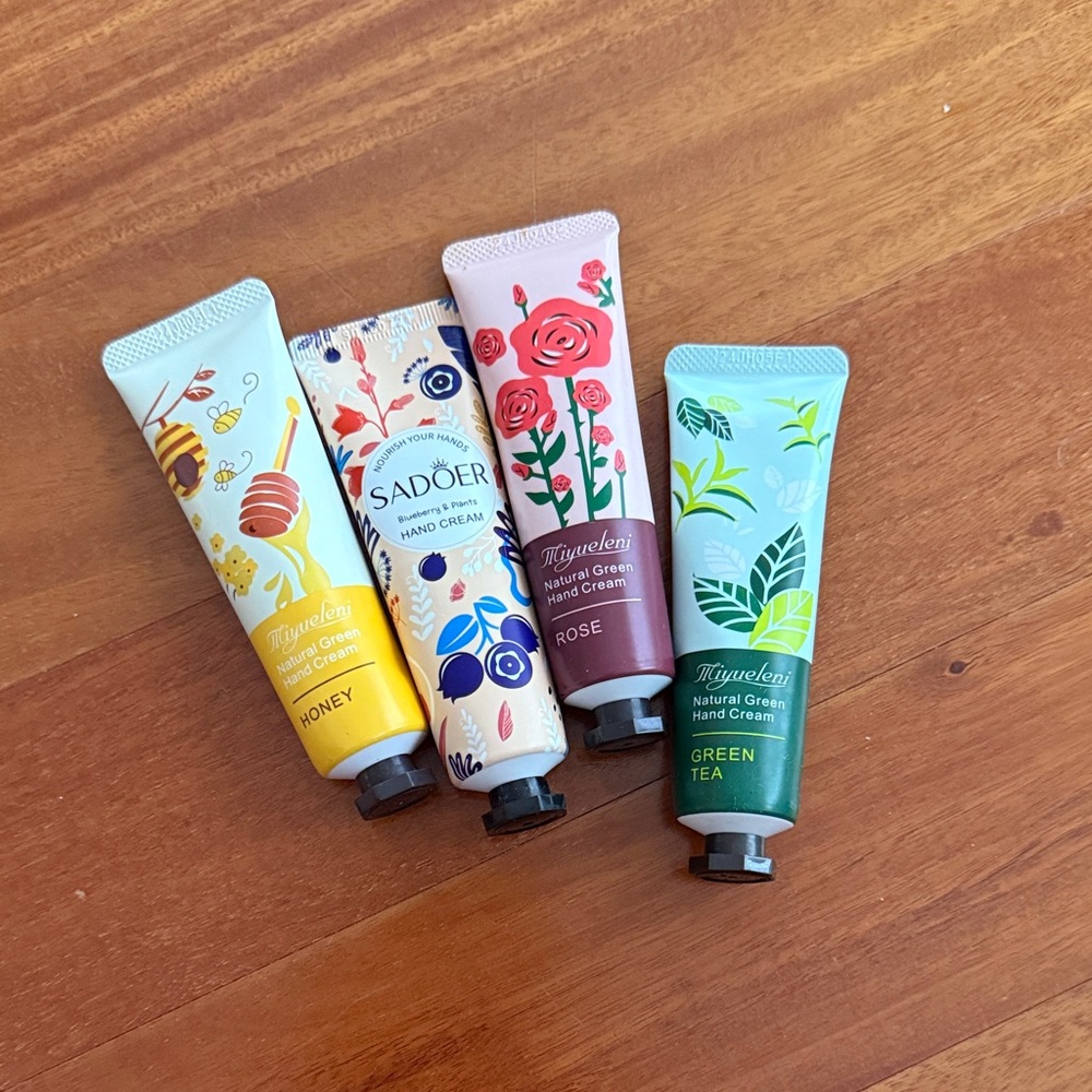 Set of Hand Creams in Assorted Scents 4 individual tubes sealed NEW
